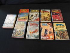 W E JOHNS collection of nine various first edition BIGGLES titles, viz BIGGLES & THE BLACK MASK (