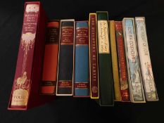 Ten vaioru volumes Folio Society titles.