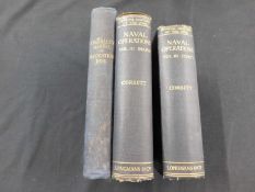 NAVY INTEREST: SIR JULIAN S CORBETT: NAVAL OPERATIONS, volumes 3 (text) and 3 (maps) together with