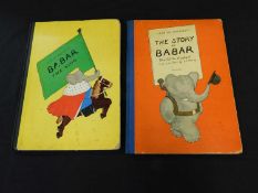 JEAN DE BRUNHOFF two large format tites, THE STORY OF BABAR (Methuen 1964) and BABAR THE KING (