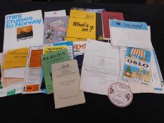 Packet - Assorted ephemera for a cruise to Scandinavian countries in 1967, a quite large