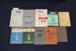 Motorcycle interest: various titles: BSA INSTRUCTION MANUAL, Birmingham, BSA, 1957; INSTRUCTION