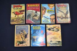 W E JOHNS: BIGGLES, various first edition titles, Hodder and Stoughton. BIGGLES IN THE GOBI, 1953;