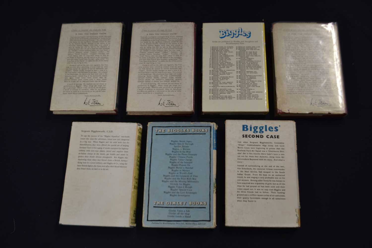 W E JOHNS: BIGGLES, various first edition titles, Hodder and Stoughton. BIGGLES IN THE GOBI, 1953; - Image 3 of 4