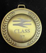 A commemorative gold award medal to 373580 National Railway Museum York YK