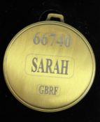 A commemorative gold award medal to 66740 Sarah GBRF