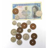 Small quantity of Queen Elizabeth II Rhodesian coinage from the 50s, 60s and 70s with one ten