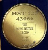 A commemorative gold award medallion to HST 125 43056 The Royal British legion LE