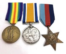 Great War Royal Navy Medal Pair, comprising British War Medal and Victory Medal, together with named