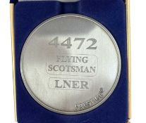 A commemorative silver award medallion to 4472 Flying Scotsman LNER