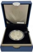 A 2012 UK Silver Piedfort Commemorative five pounds coin, to mark the Queen's Diamond Jubilee.