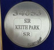 A commemorative silver award medallion to 30453 Sir Keith Park SR