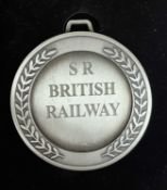 A commemorative silver award medal to SR British Railway 35014 Nederland Line / 35015 Rotterdam