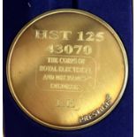 A commemorative gold award medallion to HST 125 43070 The Corps of Royal Electrical and Mechanical