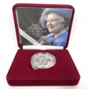 A 2002 Silver Proof Memorial Crown, to commemorate the death of Her Majesty Queen Elizabth The Queen