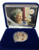 A2002 UK commemorative silver five pounds proof coin, to mark Her Majesty Queen Elizabeth II