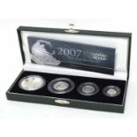 2007 four coin cased Britannia silver proof collection set