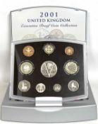 A 2001 Commemorative Executive Proof coin collection, UK. In hardshell display case.