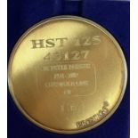 A commemorative gold award medallion to HST 125 43127 Sir Peter Parker 1924-2002 Cotswold Line 150