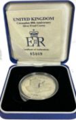 A 1998 Coronation 40th Anniversary Silver Proof Crown with certificate.