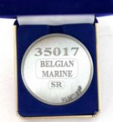 A commemorative silver award medallion to 35017 Belgian Marine SR