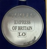 A commemorative silver award medallion to 40010 Empress of Britain LO