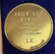 A commemorative gold award medallion to HST 125 43139 Driver Stan Martin, 25 june 1956 -November