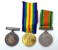 Quantity of WWI and WWII British medals to include WWI pair 1914-1918 War medal (lacking ribbon),