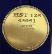 A commemorative gold award medallion to HST 125 43051 The Duke and Duchess of York EC