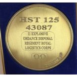 A commemorative gold award medallion to HST 43087 11 Explosive Ordnance Disposal Regiment, Royal