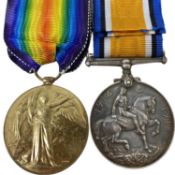 WWI British medal pair - war medal, victory medal to S-256337 A CPL H Shawcross ASC