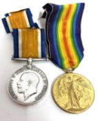 Great War Royal Warwickshire Regt Medal Pair, comprising British War Medal and Victory Medal,