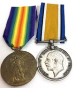 Great War ROyal Welsh Fusiliers Medal Pair, comprising British War Medal and Victory Medal, named to