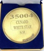 A commemorative gold award medallion to 35004 Cunnard Whitestar SR