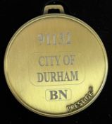 A commemorative gold award medal to 91132 City of Durham BN