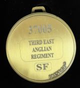 A commemorative gold award medal to 37005 Third East Anglian Regiment