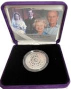 A 2007 UK Commemorative Silver Piedfort proof coin for the Diamond Wedding Anniversary of Her