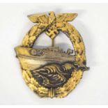 Third Reich Second Type S-boat war badge, fast attack craft war badge (Schnellbootkreigsabzeichen)