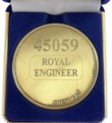 A commemorative gold award medallion to 45059 Royal Engineer