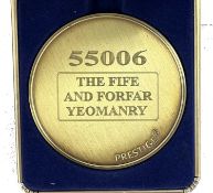 A commemorative gold award medallion to 55066 The Fife and Forfar Yeomantry