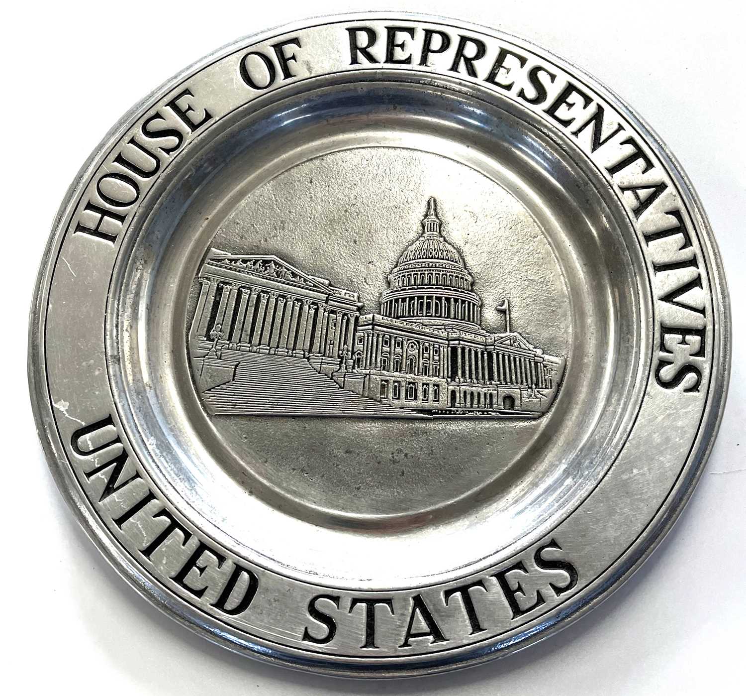 A commemorative metal dish from Congressman John G Frary, Illinois USA. Marked House of - Image 2 of 4