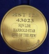 A commemorative gold award medallion to HST 43023 Sqn Ldr Harold Star one of the Few LA