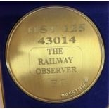 A commemorative gold award medallion to HST 125 43014 The Railway Observer EC