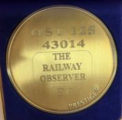 A commemorative gold award medallion to HST 125 43014 The Railway Observer EC