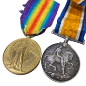 First World War British medal pair comprising of 1914-1918 War medal and 1914-1919 Victory medal