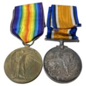 WWI British medal pair - war medal, victory medal to 1022 SPR LOP Lacy RE