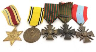 Selection of European Medals, comprising France Croix de Guerre for Indo-Chine (Vietnam) and 2 x