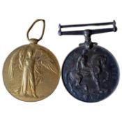 First World War British George V medal pair to include 1914 - 1918 War medal and 1914 - 1919 Victory