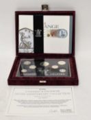 Cased 1996 silver seven coin anniversary collection proof set