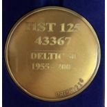 A commemorative gold award medallion to HST 125 43367 Deltic 50 1955-2005